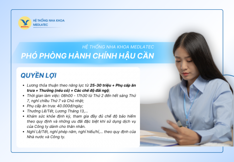 [HÀ NỘI] PHÓ PHÒNG HÀNH CHÍNH HẬU CẦN